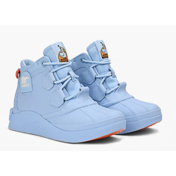 NEW SOREL Out N About IV Splashy Size 8 Women's Arctic Sea/ Orange - Picture 3 of 9